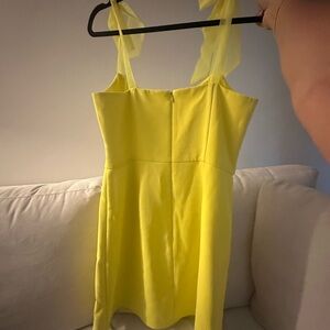 Yellow Sleeveless Dress with Sheer Straps